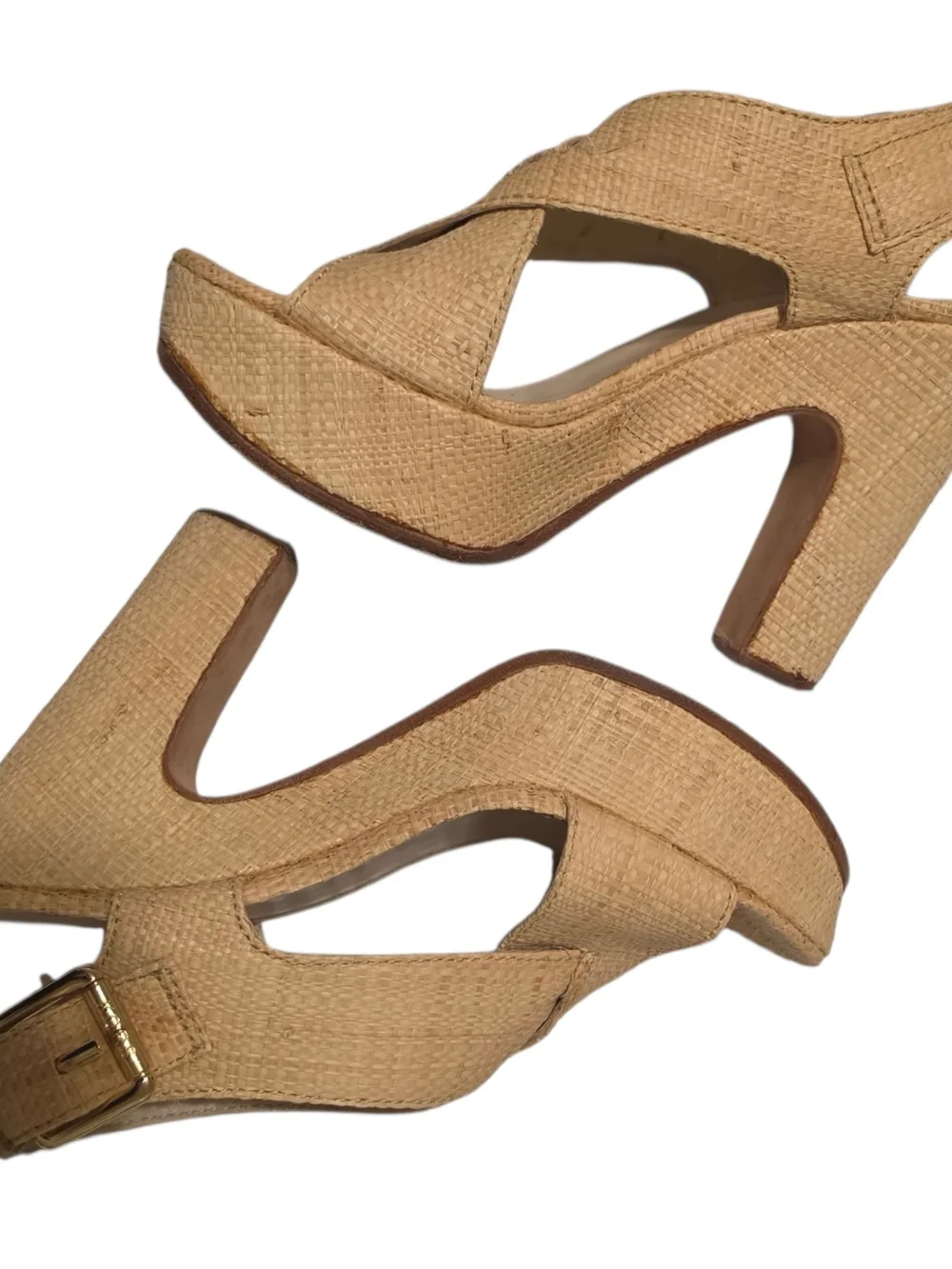 Michael Kors Women's Tan Woven Platform Sandals